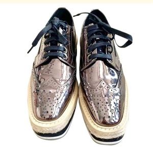 SOLD PRADA platform Oxford shoe gunmetal, 38